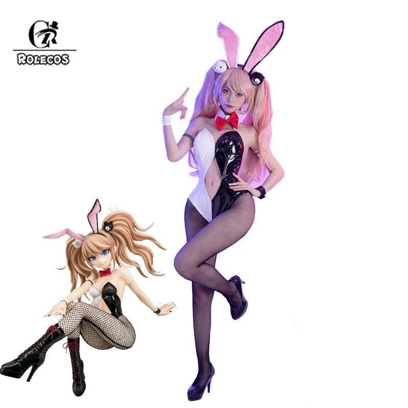 Enoshima Junko Bunny Girl Costume Danganronpa Cosplay Sexy Women Jumpsuit Enoshima Junko Cosplay Costume Full Set - Coscosmos