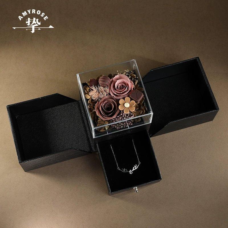 Eternal Bloom Gift Box with Roses and Carnations – Perfect for Birthday, Romantic Occasions - Coscosmos