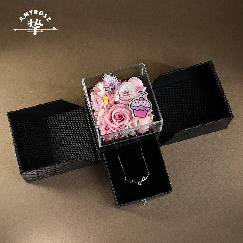 Eternal Bloom Gift Box with Roses and Carnations – Perfect for Birthday, Romantic Occasions - Coscosmos