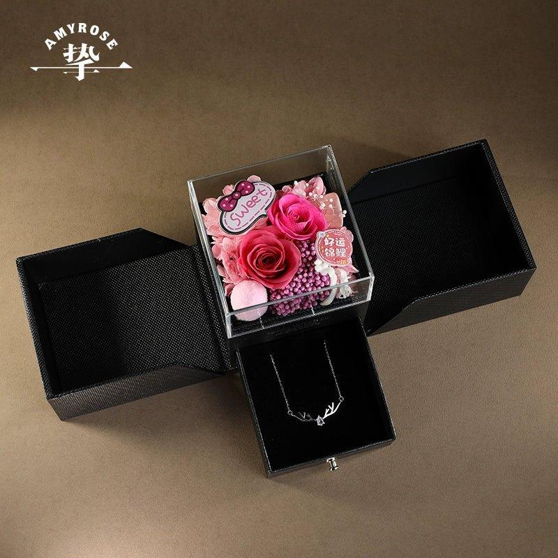 Eternal Bloom Gift Box with Roses and Carnations – Perfect for Birthday, Romantic Occasions - Coscosmos