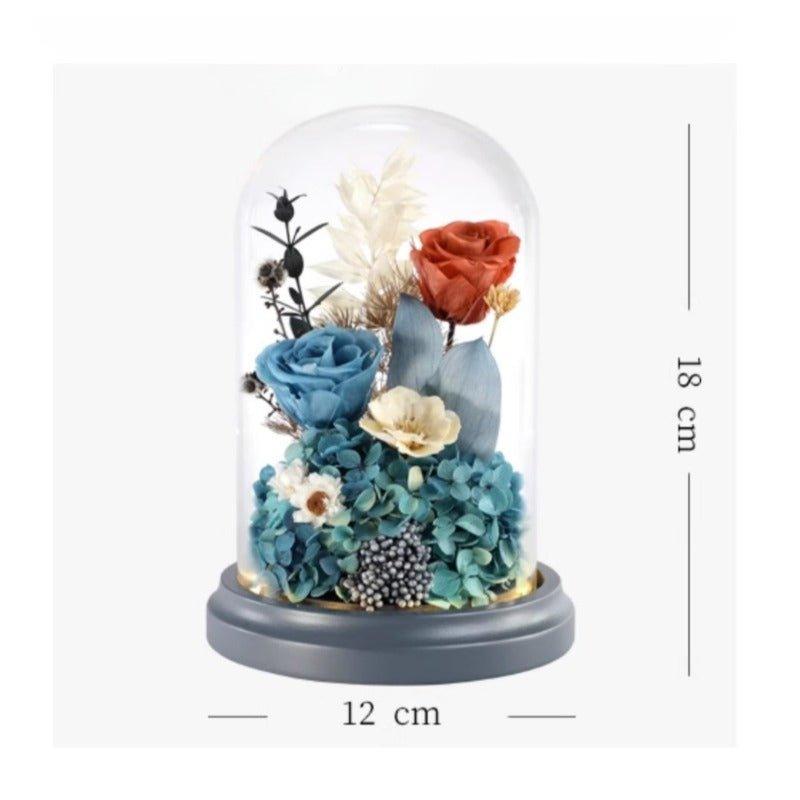 Eternal Flower Glass Dome Gift Box with Sunflowers and Roses - Coscosmos