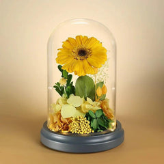 Eternal Flower Glass Dome Gift Box with Sunflowers and Roses - Coscosmos