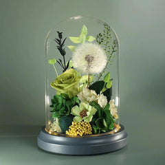 Eternal Flower Glass Dome Gift Box with Sunflowers and Roses - Coscosmos