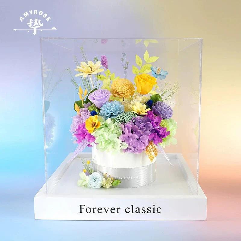 Eternal Preserved Flower Bouquet - Elegant Real Flower Decor for Homewarming, Weddings, Birthdays, and Gift for Her - Coscosmos