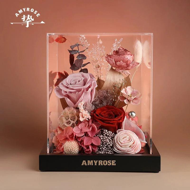 Eternal Preserved Rose Bouquet - Wedding Gift, Creative Décor, Christmas Birthday Gift Box for Girlfriend - Coscosmos