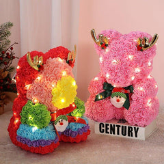 Eternal Rose Bear Unicorn Gift for Valentine's & Christmas - Creative Foam Rose Bear Decoration - Coscosmos