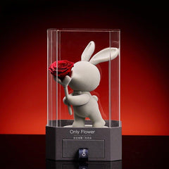 Eternal Rose Deluxe Gift Box with Cute Bunny Figurine - Perfect Birthday & Christmas Gift for Girls - Coscosmos