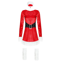 European beautiful women's long - sleeved sexy Christmas clothing, Christmas clothing, New Year's Eve stage performance Christmas clothing - Coscosmos