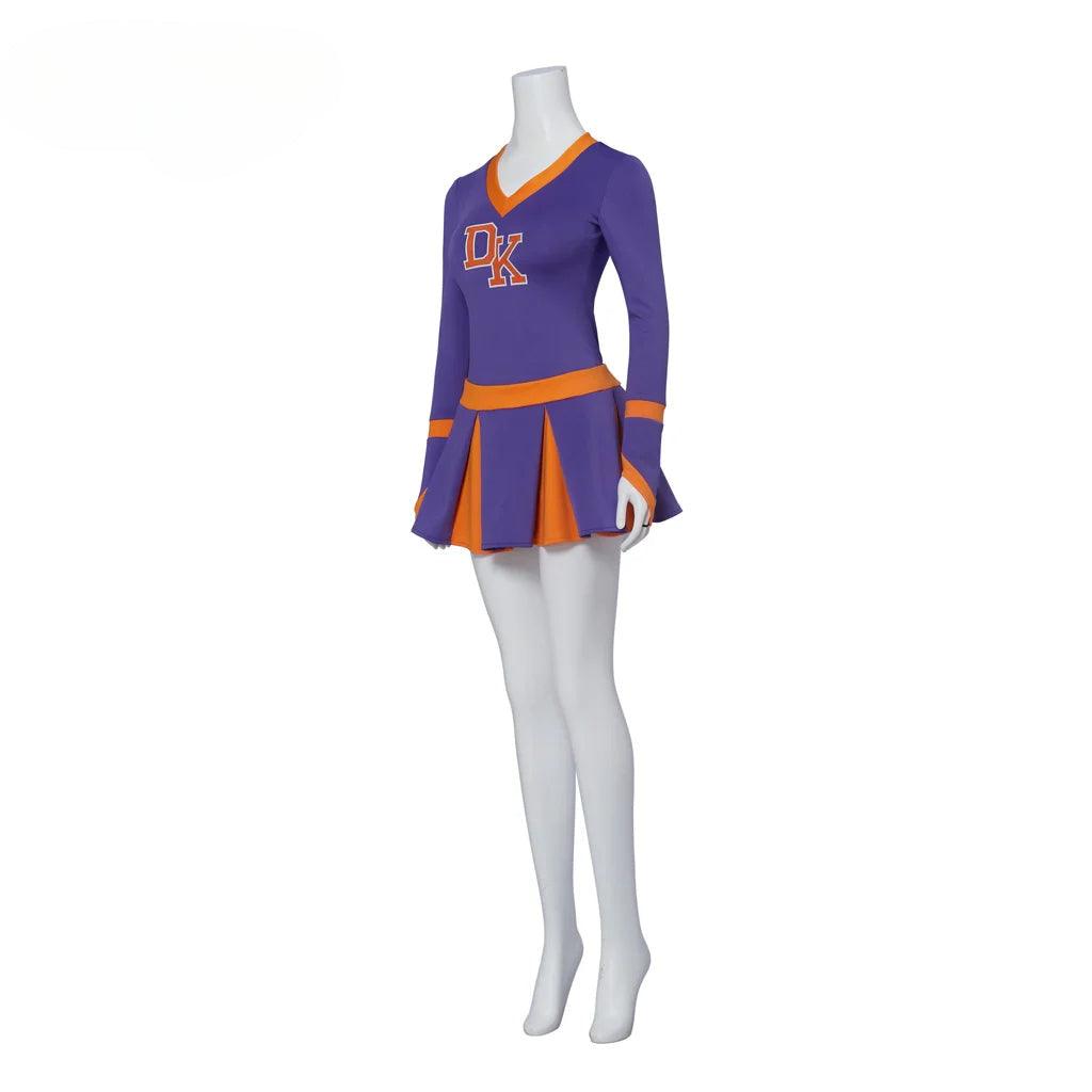 Jennifer Check Cheerleader Costume Purple High School Cosplay Outfit for Women