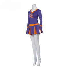 Jennifer Check Cheerleader Costume Purple High School Cosplay Outfit for Women