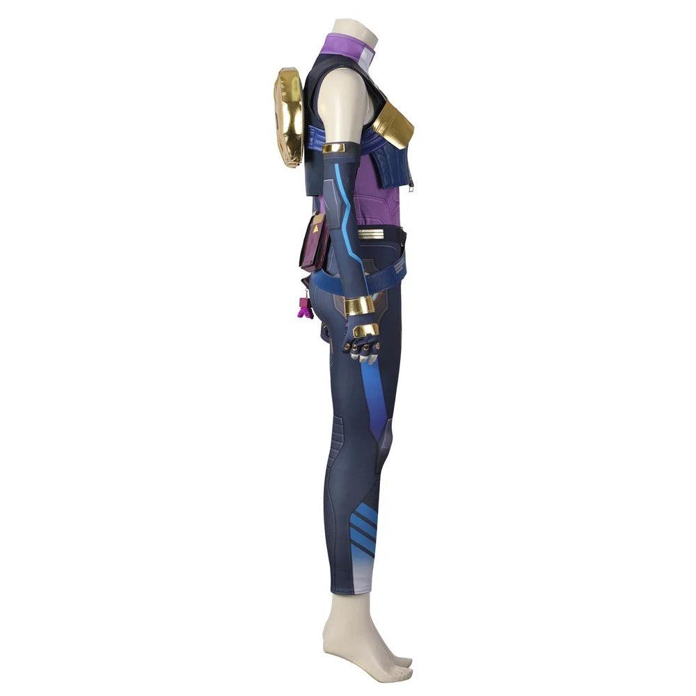 Valorant Neon Cosplay Costume – Blue Combat Uniform for Women | Full Set for Halloween & Party