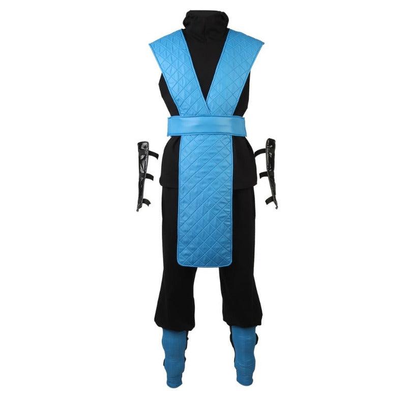 Mortal Kombat Sub-Zero Cosplay Costume Ninja Blue Fighter Outfit with Mask