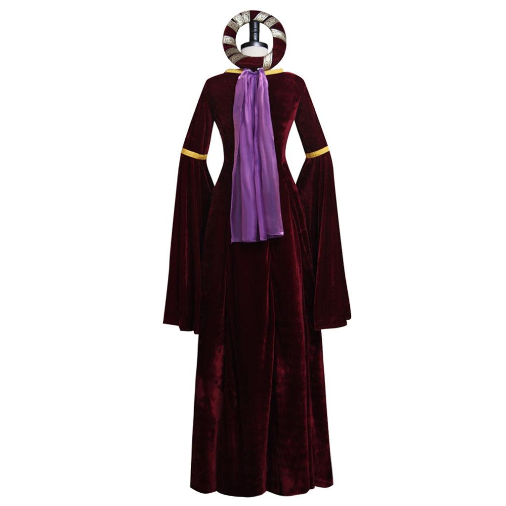 Medieval Vintage Dark Red Turing Renaissance Dress Costume Cosplay for Halloween Carnival Cosplay Party