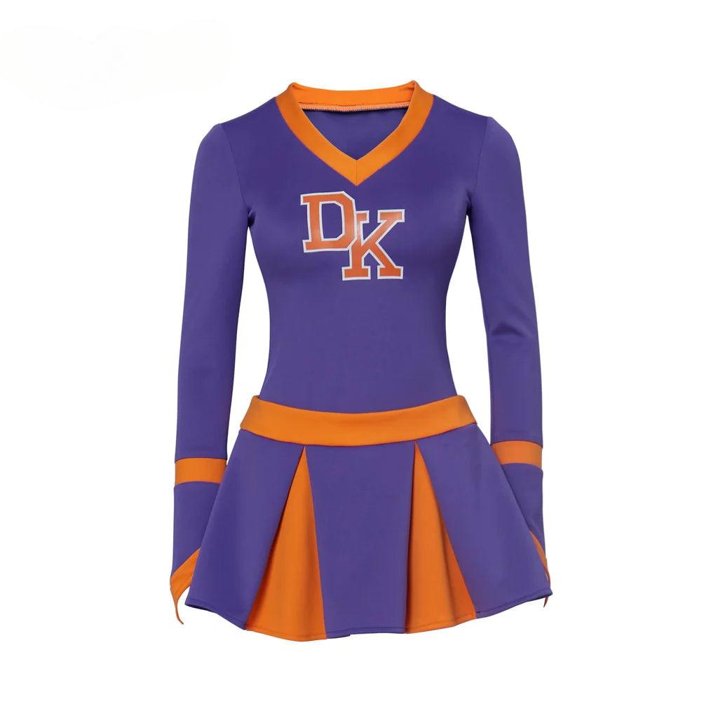 Jennifer Check Cheerleader Costume Purple High School Cosplay Outfit for Women