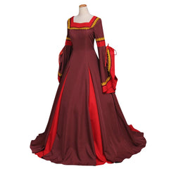 Women's Dark Red Dress Victorian Medieval South Manor Dress Costume Cosplay for Carnival Party Custom Made