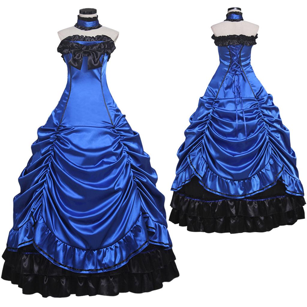 Gothic Steampunk Lolita Princess Ball Gown Medieval Court Rococo Vampire Tube Dress Suit Women's Carnival Masquerade Costume