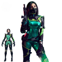 In Stock Viper Cosplay Costume Game Valorant Viper Cosplay Costume Green Women Combat Uniform Halloween Party Outfit