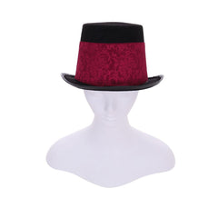 RED Steampunk Burning Man Women Top Hat