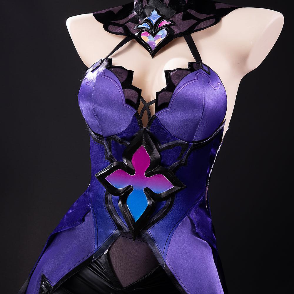 Honkai Star Rail Black Swan Cosplay Costume | Purple Dress Wig Uniform with Garden of Recollection Accessories