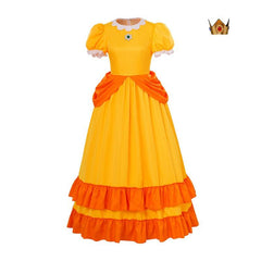 Rosalina Cosplay Dress with Crown - Daisy Princess Costume for Halloween & Parties