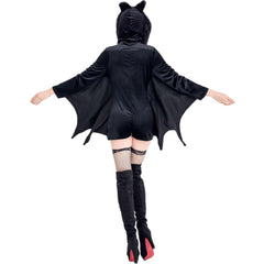 Vampire Gothic Bat Costume for Adults - Halloween Witch Batman Cosplay Plus Size Party Outfit