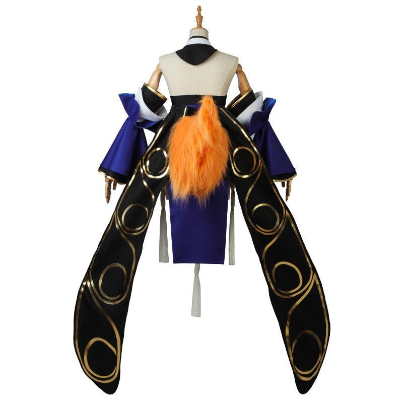 Tamamo no Mae Cosplay Costume - Blue Kimono Dress & Wig for Anime Fans