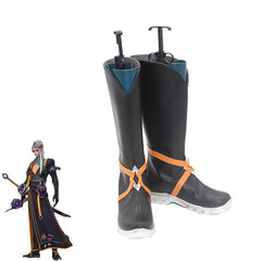 Game LOL HEARTSTEEL Yone Cosplay Shoes Flat Men Zipper High Boots Halloween Party Male Shoes