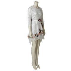 Faith Seed Cosplay Dress - Inside Eden's Gate Floral White Costume for Women - Coscosmos