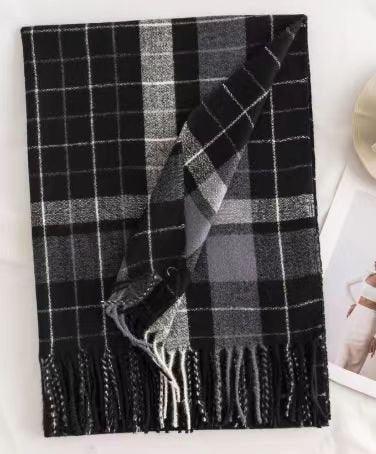 Fashion Plaid Scarf for Women | Faux Cashmere Cozy Long Shawl for Commuting and Gift Giving - Coscosmos