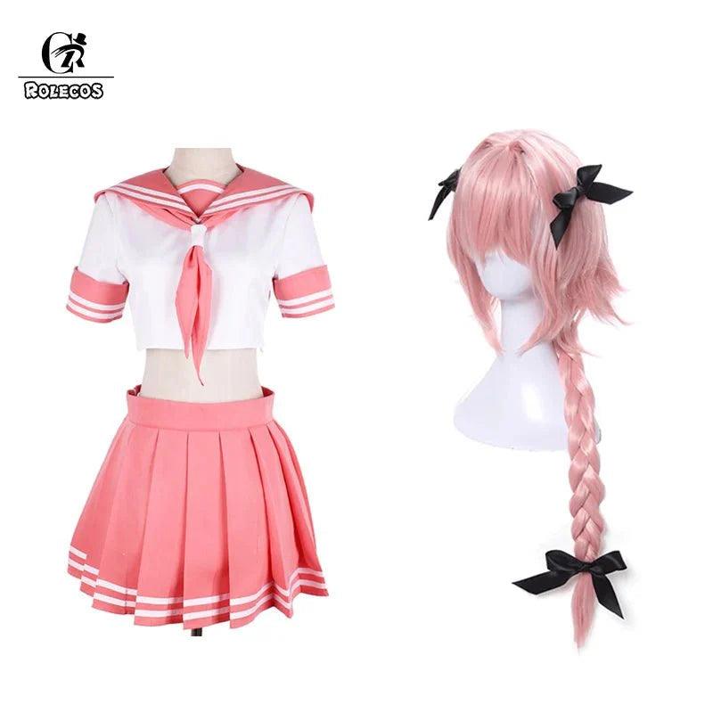 Fate Apocrypha Cosplay Costume Astolfo Uniform Cosplay FGO School Pink Uniform for Girl FGO Costume Women - Coscosmos