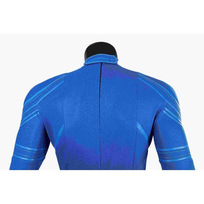 Superhero Legacy Clark Kent Cosplay Costume - Blue Zentai Bodysuit with Red Cape