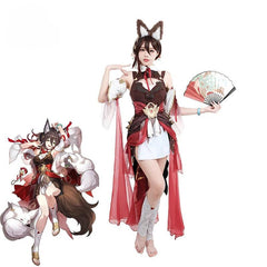 Game Honkai Star Rail Tingyun Cosplay Costume Ancient Style Fox Tails Design Women Dress Halloween Carnival Party Suit