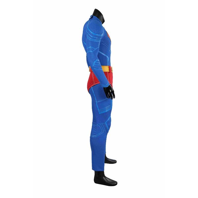 Superhero Legacy Clark Kent Cosplay Costume - Blue Zentai Bodysuit with Red Cape