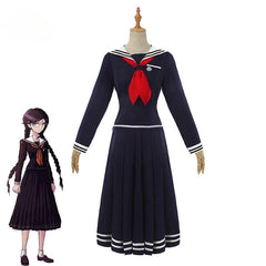 Game Danganronpa Cosplay Costume Fukawa Toko Cosplay Costume Women Black School Uniform Halloween Top Skirt Tie Full Set