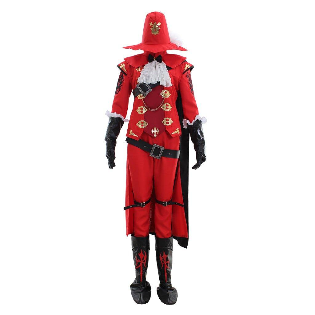 FFXIV Red Mage Cosplay Costume | Fancy Combat Uniform Full Set for Gamers - Coscosmos