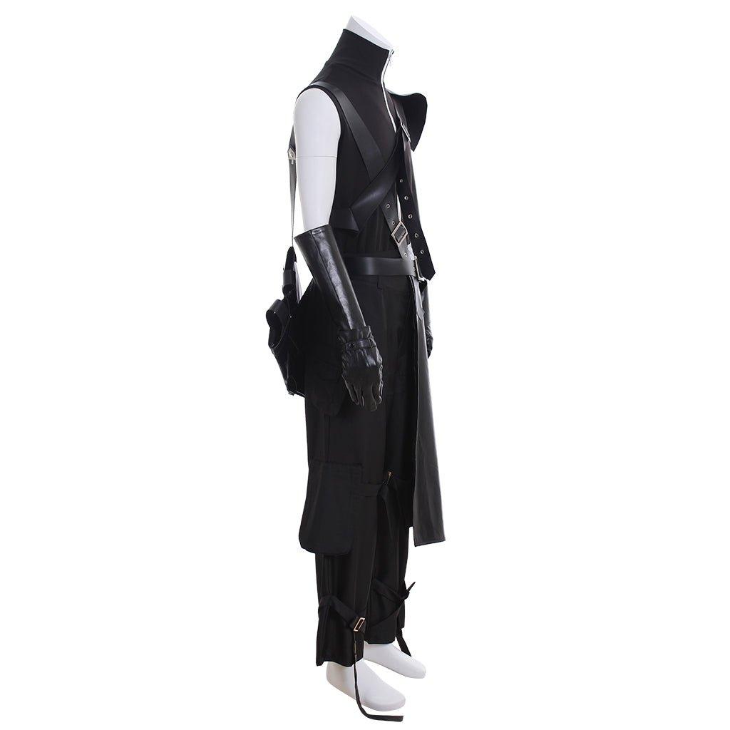 Final Fantasy VII Cloud Strife Cosplay Costume Full Set with Gloves, Cloak, and Belt - Coscosmos