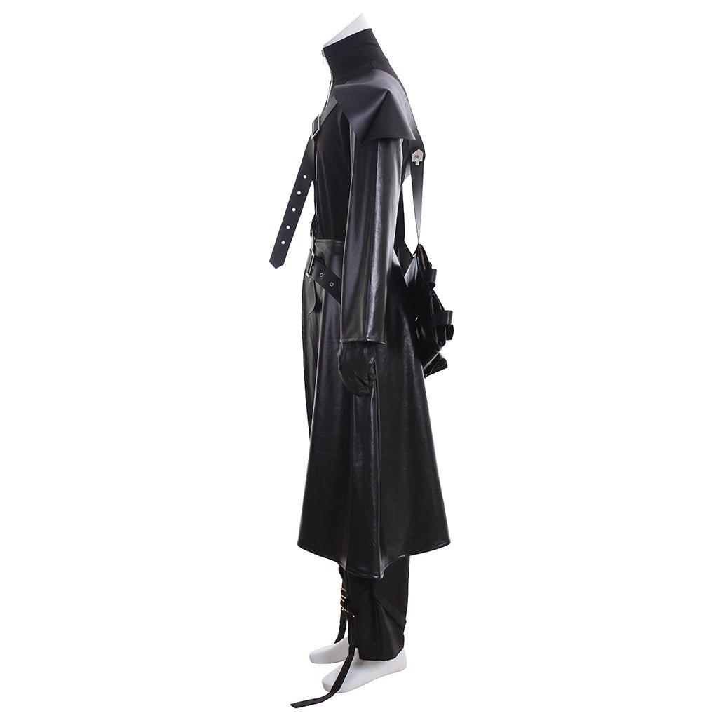 Final Fantasy VII Cloud Strife Cosplay Costume Full Set with Gloves, Cloak, and Belt - Coscosmos