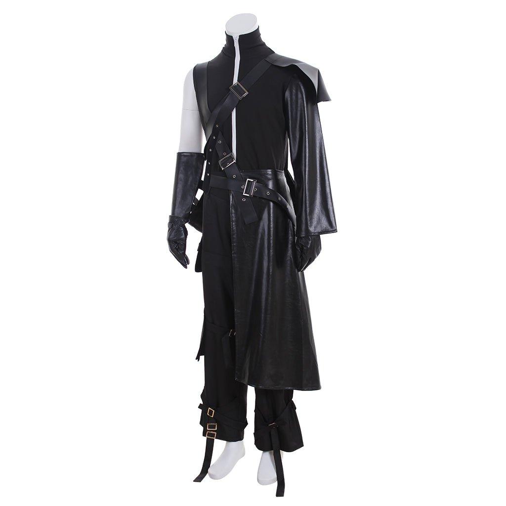 Final Fantasy VII Cloud Strife Cosplay Costume Full Set with Gloves, Cloak, and Belt - Coscosmos