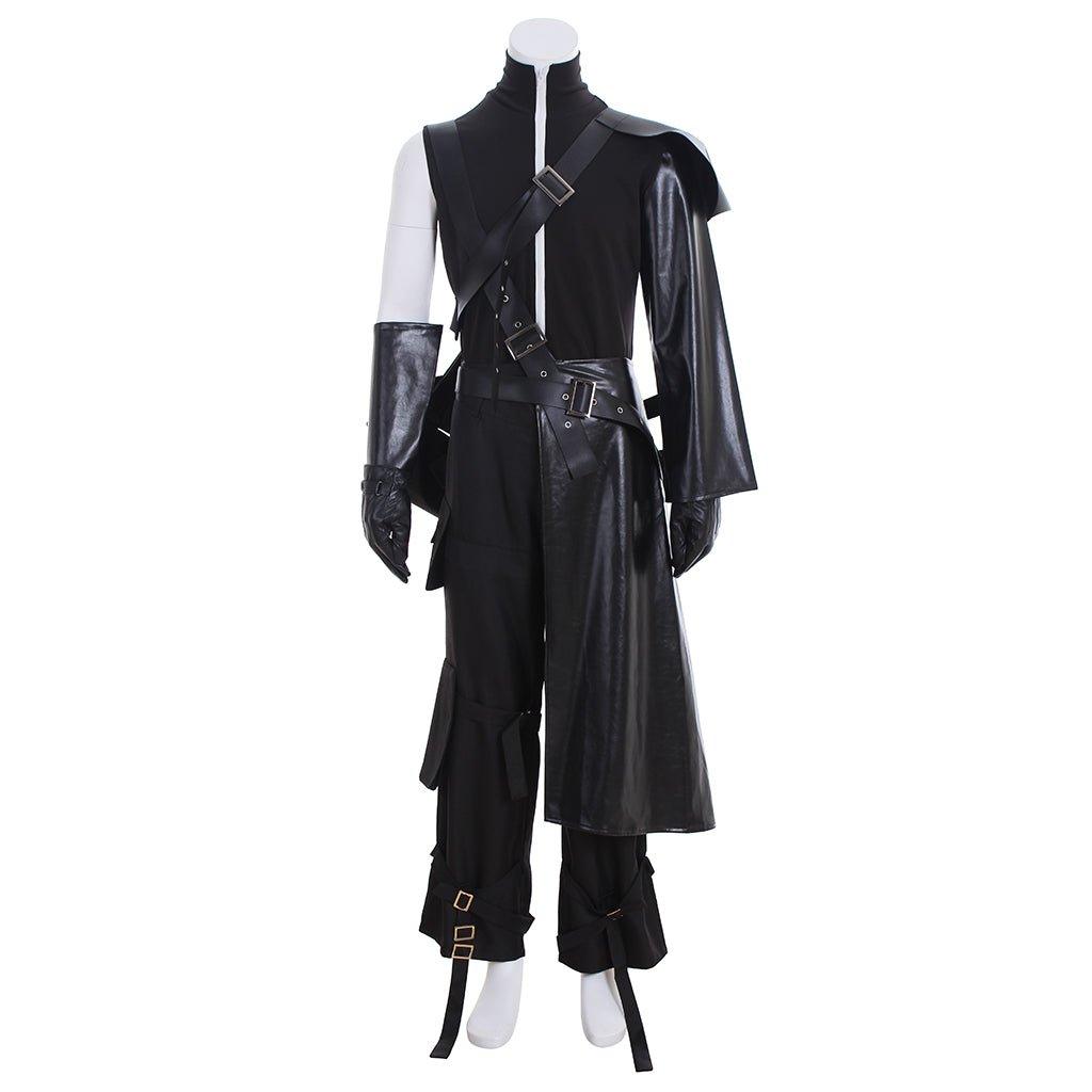 Final Fantasy VII Cloud Strife Cosplay Costume Full Set with Gloves, Cloak, and Belt - Coscosmos