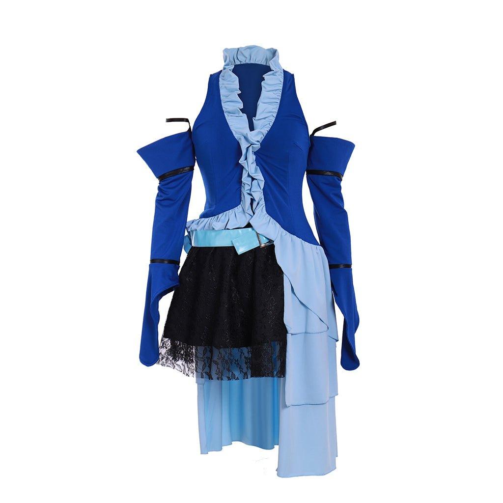 Final Fantasy X - 2 Yuna Lenne Song Cosplay Costume with Earrings Set - Coscosmos