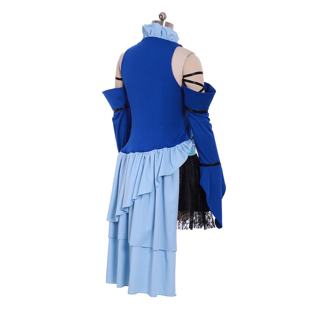 Final Fantasy X - 2 Yuna Lenne Song Cosplay Costume with Earrings Set - Coscosmos