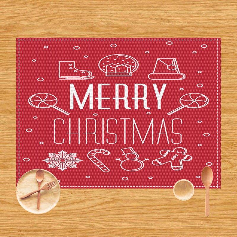 Foreign trade Amazon Christmas placemat restaurant holiday decoration insulation western food mat dining table tablecloth table flag wholesale - Coscosmos