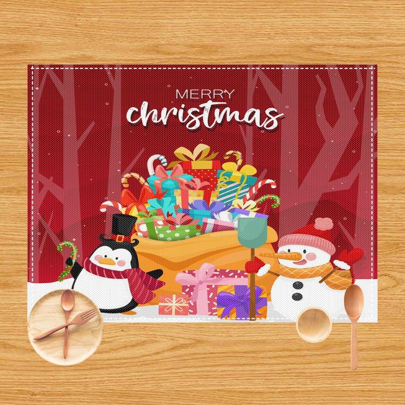 Foreign trade Amazon Christmas placemat restaurant holiday decoration insulation western food mat dining table tablecloth table flag wholesale - Coscosmos