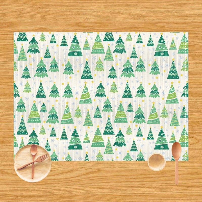 Foreign trade Amazon Christmas placemat restaurant holiday decoration insulation western food mat dining table tablecloth table flag wholesale - Coscosmos