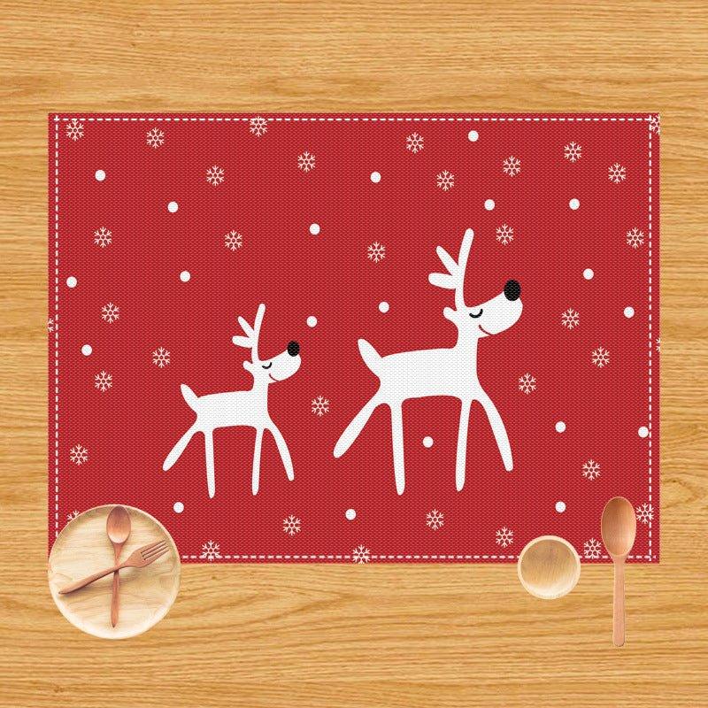 Foreign trade Amazon Christmas placemat restaurant holiday decoration insulation western food mat dining table tablecloth table flag wholesale - Coscosmos