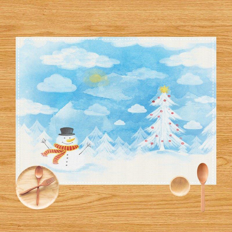 Foreign trade Amazon Christmas placemat restaurant holiday decoration insulation western food mat dining table tablecloth table flag wholesale - Coscosmos