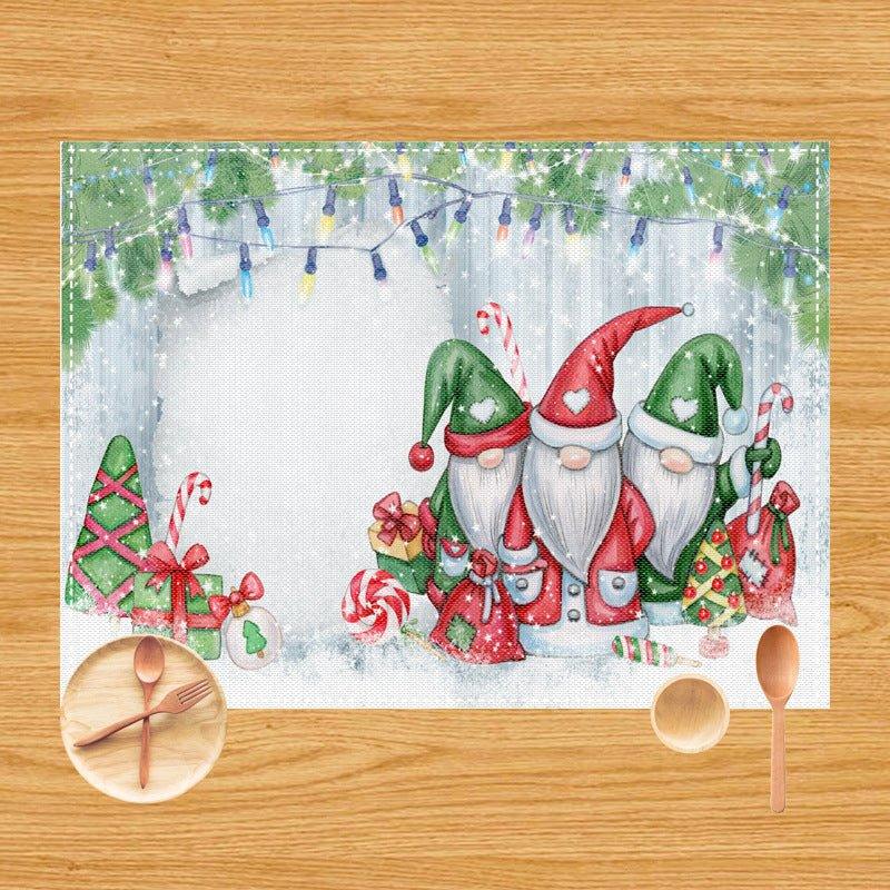 Foreign trade Amazon Christmas placemat restaurant holiday decoration insulation western food mat dining table tablecloth table flag wholesale - Coscosmos