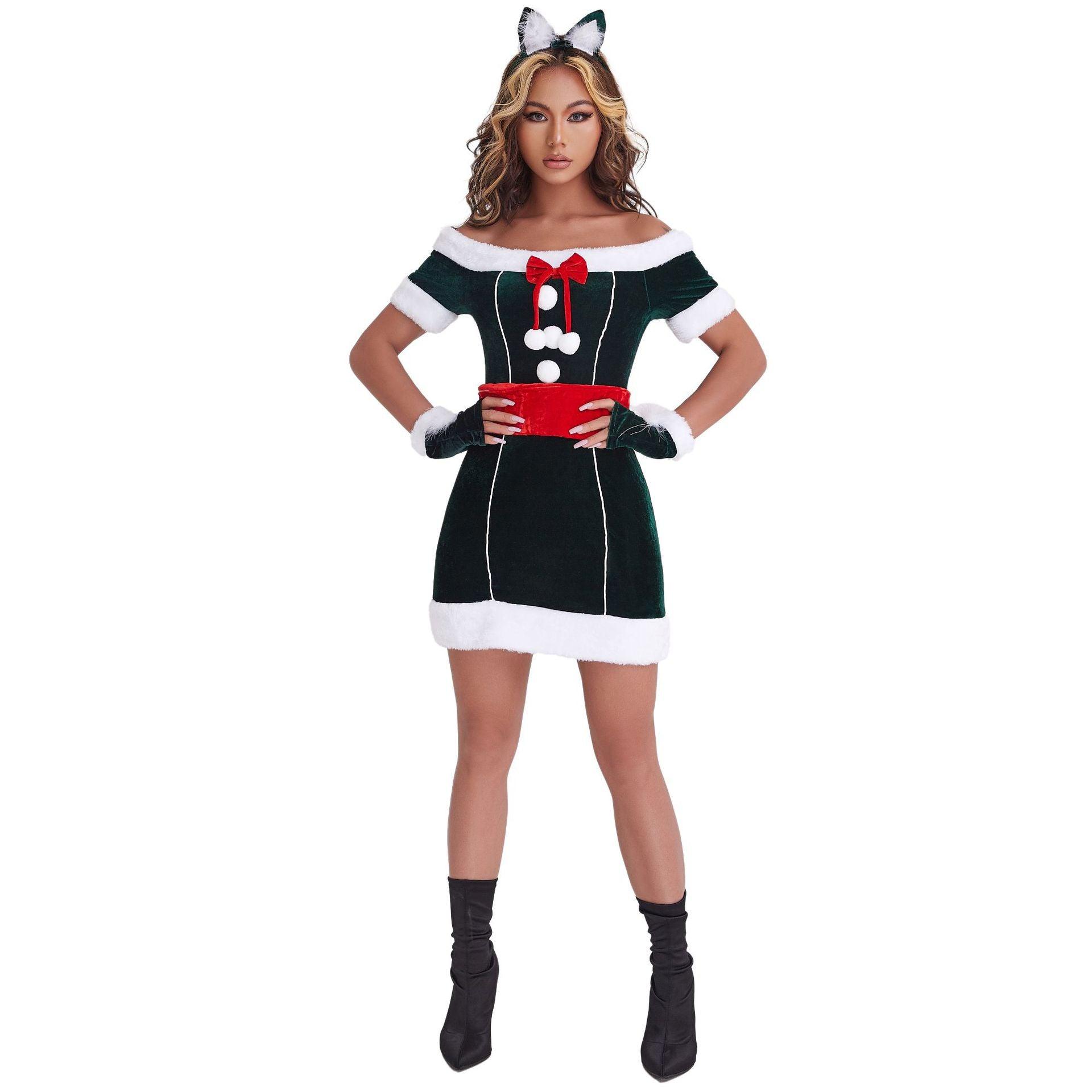 Foreign trade Japan cute cat women's Christmas clothing, sexy cosplay cat women's Christmas clothing - Coscosmos