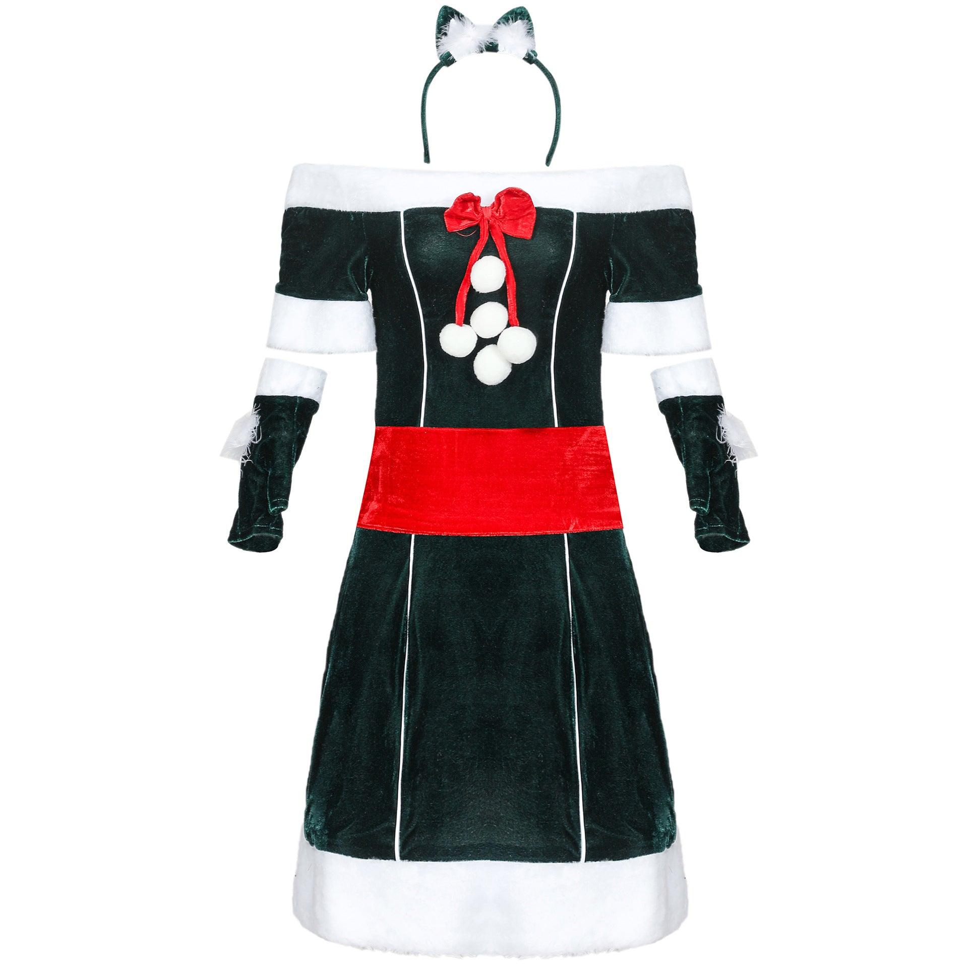 Foreign trade Japan cute cat women's Christmas clothing, sexy cosplay cat women's Christmas clothing - Coscosmos