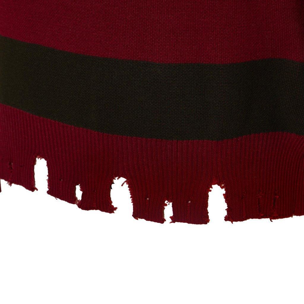 Freddy Krueger Cosplay Sweater | Nightmare Street Movie Red Striped Knit Shirt | Unisex Casual Knitted Sweater for Men & Women - Coscosmos